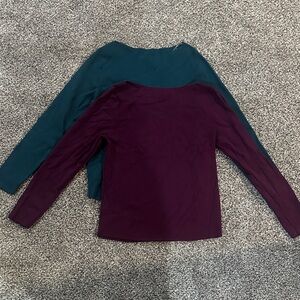 BE COOL Women's Crew Neck Sweaters - Teal and Burgundy